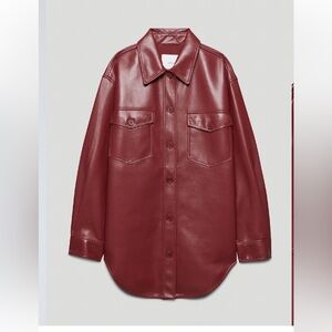Aritzia Wilfred Vegan Leather Shirt Jacket